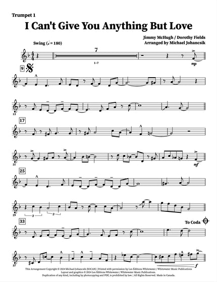 I Can't Give You Anything But Love - arr. Michael Johancsik