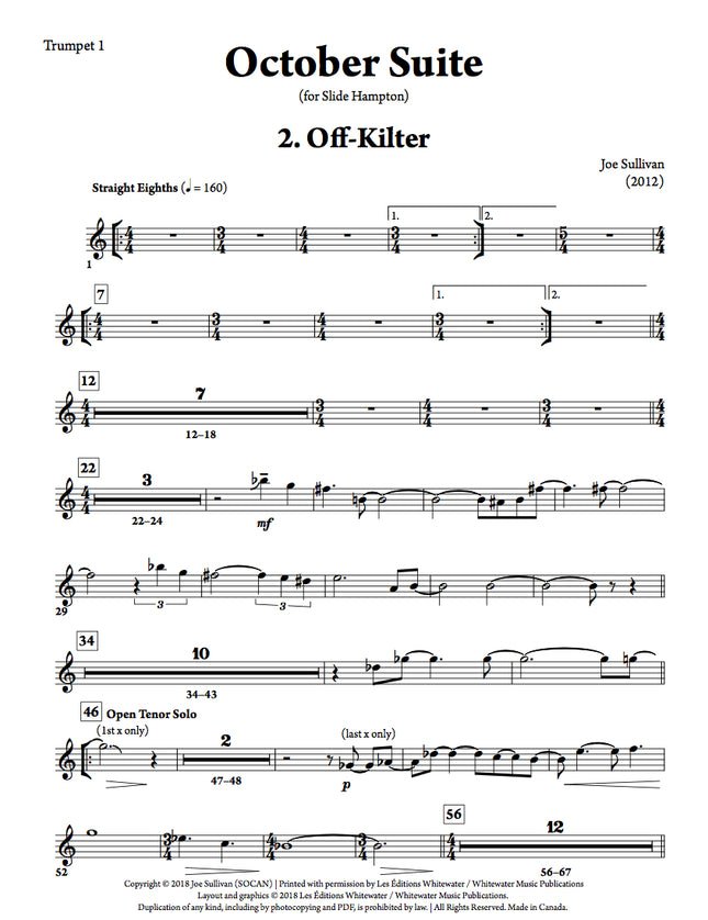 October Suite: 2. Off-Kilter - Joe Sullivan
