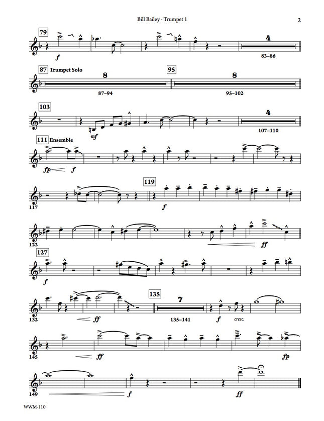 Bill Bailey Won't You Please Come Home? - arr. Taylor Donaldson