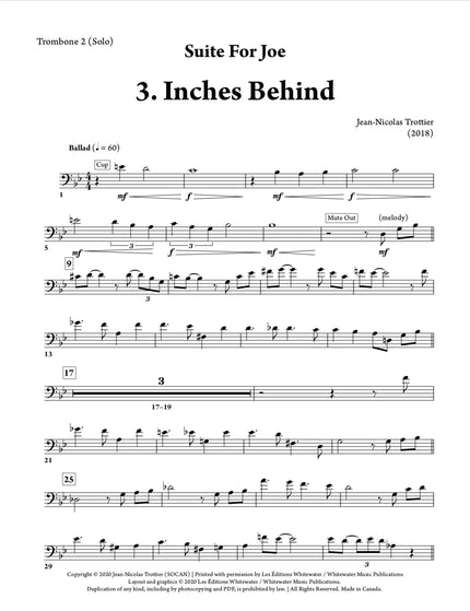 Suite For Joe: 3. Inches Behind - Jean-Nicolas Trottier