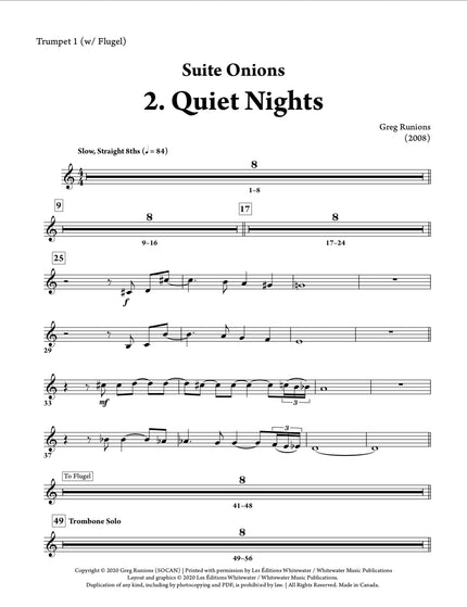 Suite Onions: 2. Quiet Nights - Greg Runions