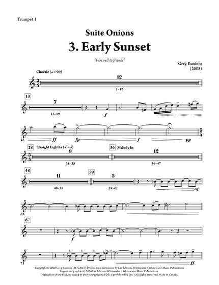 Suite Onions: 3. Early Sunset - Greg Runions