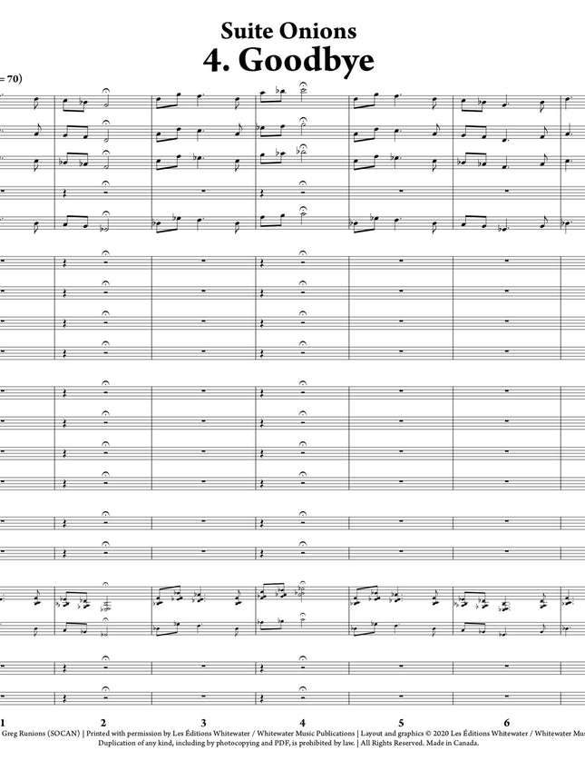 Suite Onions: 4. Goodbye - Greg Runions