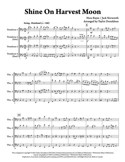 Shine On Harvest Moon (Trombone Quartet) - arr. Taylor Donaldson