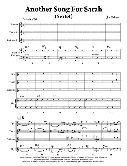 Another Song For Sarah (Sextet) - Joe Sullivan