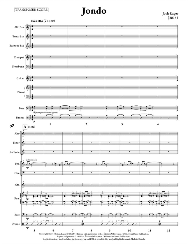 Jondo (Study Score) - Josh Rager