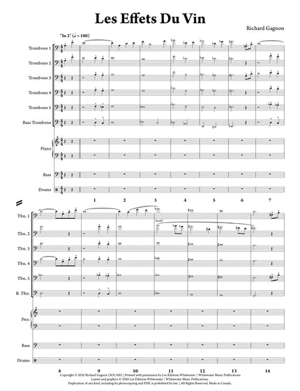 Les Effets Du Vin (6 Trombones & Rhythm) - Richard Gagnon