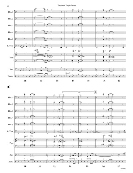 Toujours Trop (6 Trombones & Rhythm) - Richard Gagnon