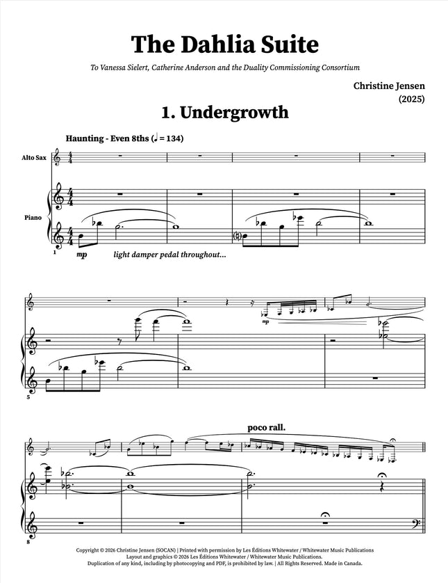 Christine Jensen - The Dahlia Suite (Alto Sax & Piano)