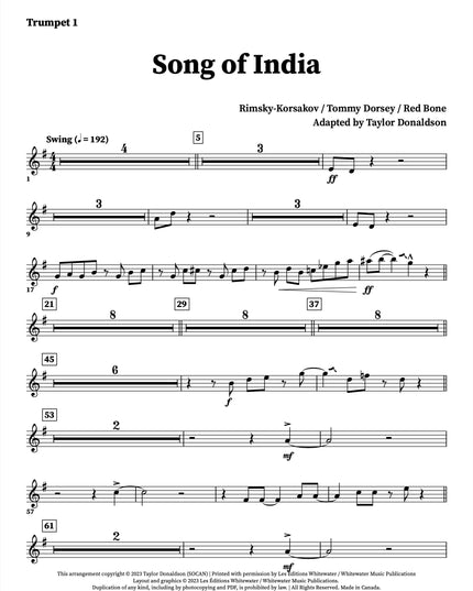 Song of India - arr. Taylor Donaldson (Little Big Band)