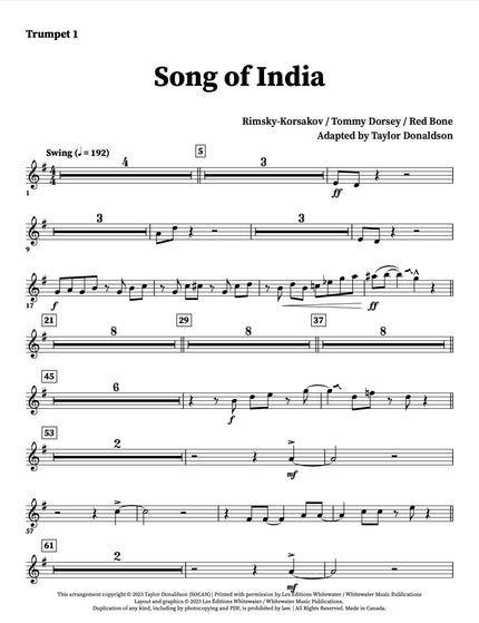 Song of India - arr. Taylor Donaldson (Little Big Band)