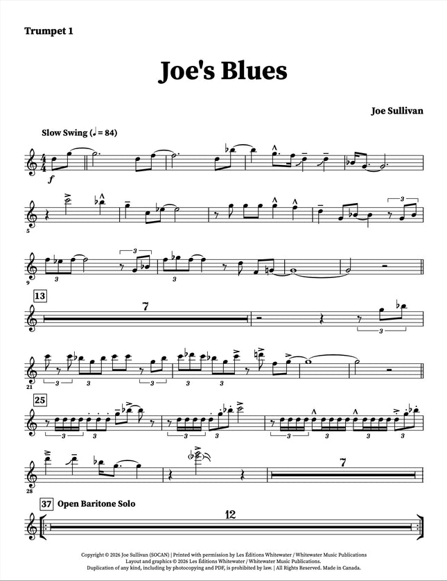 Joe's Blues - Joe Sullivan
