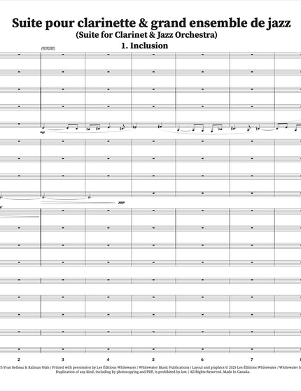 Suite for Clarinet and Jazz Orchestra - 1. Inclusion - Yvan Belleau / Kálmán Oláh