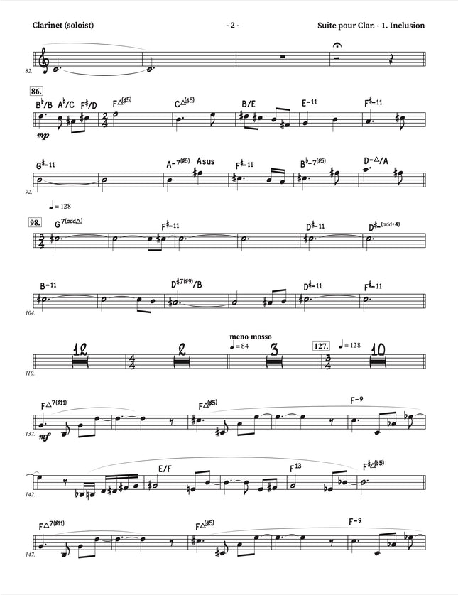 Suite for Clarinet and Jazz Orchestra - 1. Inclusion - Yvan Belleau / Kálmán Oláh