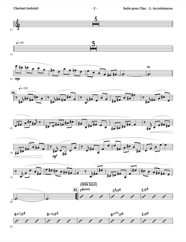 Suite for Clarinet and Jazz Orchestra - 2. Accointances (Acquaintances) - Yvan Belleau / Kálmán Oláh