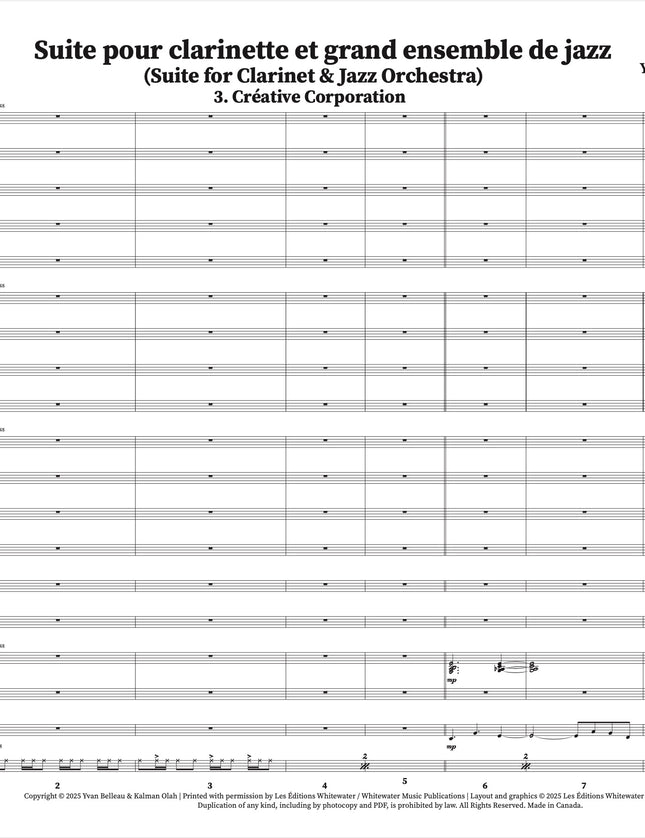 Suite for Clarinet and Jazz Orchestra - 3. Créative Corporation - Yvan Belleau / Kálmán Oláh