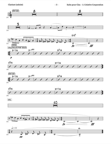 Suite for Clarinet and Jazz Orchestra - 3. Créative Corporation - Yvan Belleau / Kálmán Oláh