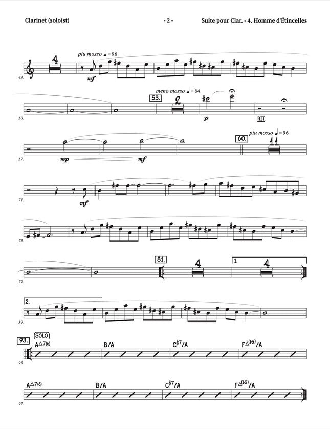 Suite for Clarinet and Jazz Orchestra - 4. Homme d'Étincelles (Burning Man) - Yvan Belleau / Kálmán Oláh