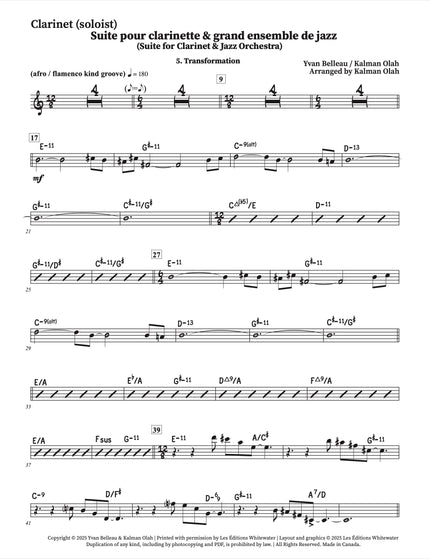 Suite for Clarinet and Jazz Orchestra - 5. Transformation - Yvan Belleau / Kálmán Oláh