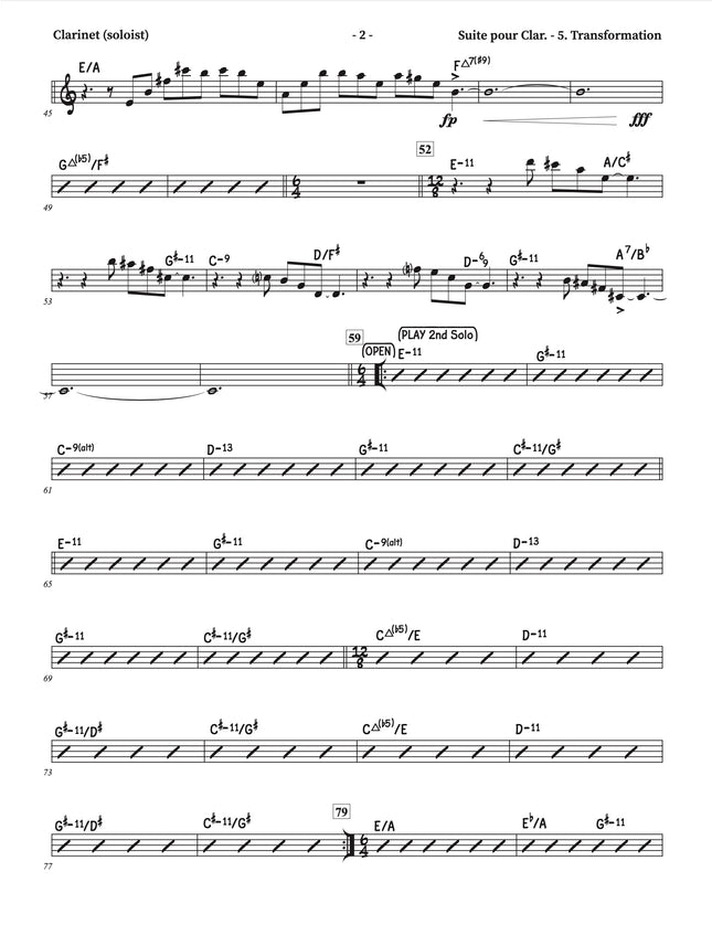 Suite for Clarinet and Jazz Orchestra - 5. Transformation - Yvan Belleau / Kálmán Oláh