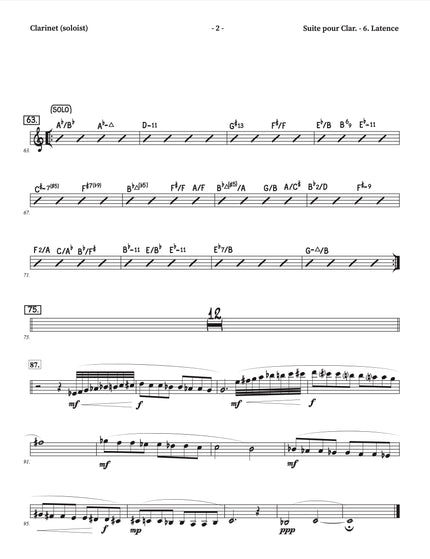 Suite for Clarinet and Jazz Orchestra - 6. Latence (Latency) - Yvan Belleau / Kálmán Oláh