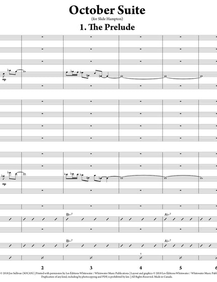 October Suite: 1. The Prelude - Joe Sullivan (Study Score)