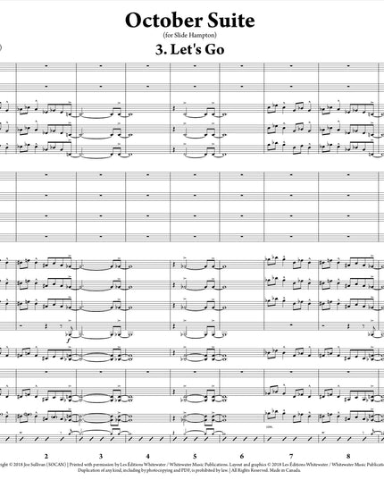 October Suite: 3. Let's Go - Joe Sullivan (Study Score)