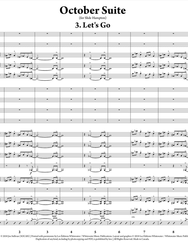 October Suite: 3. Let's Go - Joe Sullivan (Study Score)