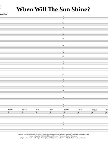 When Will The Sun Shine? - Greg Runions (Study Score)