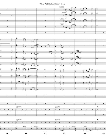 When Will The Sun Shine? - Greg Runions (Study Score)