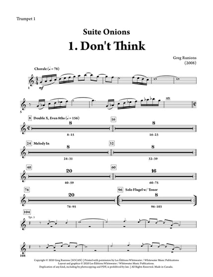 Suite Onions: 1. Don't Think - Greg Runions