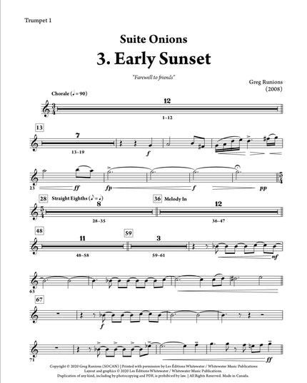 Suite Onions: 3. Early Sunset - Greg Runions