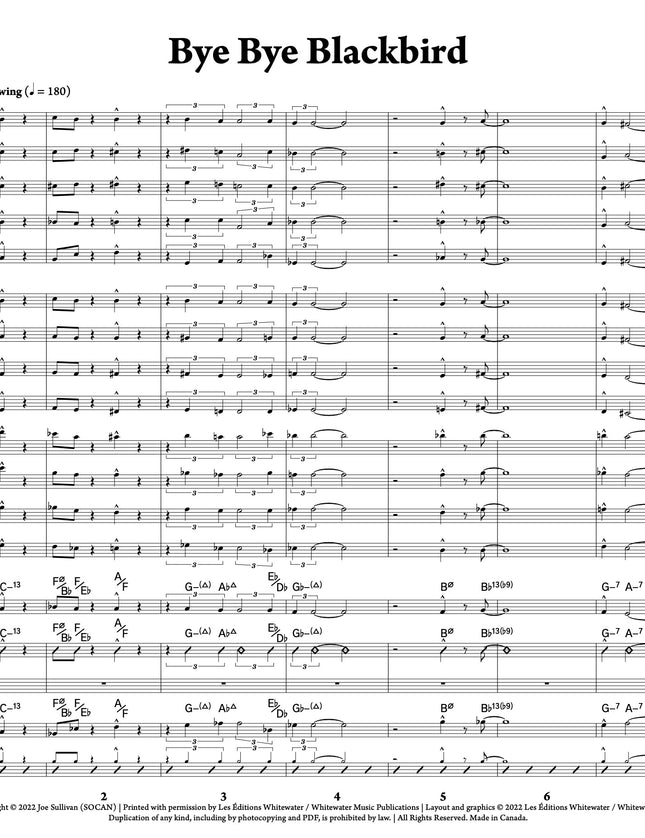 Bye Bye Blackbird - arr. Joe Sullivan