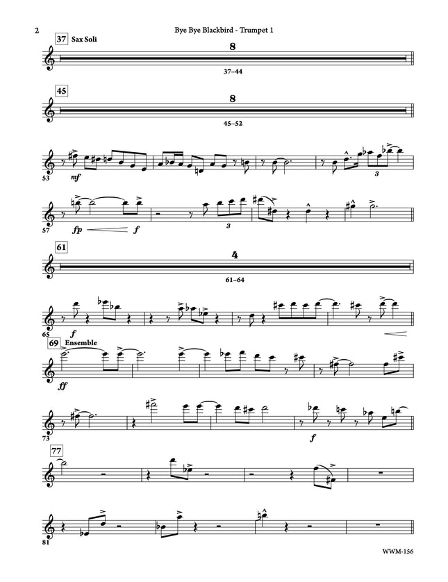 Bye Bye Blackbird - arr. Joe Sullivan
