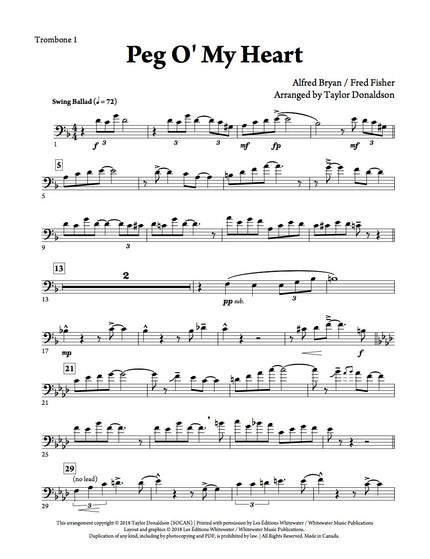 Peg O' My Heart (Trombone Quartet) - arr. Taylor Donaldson