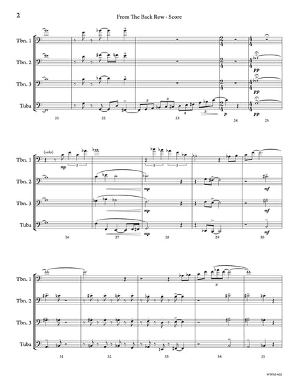 From The Back Row (Trombone Quartet) - Joe Sullivan