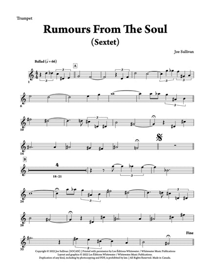 Rumours From The Soul (Sextet) - Joe Sullivan