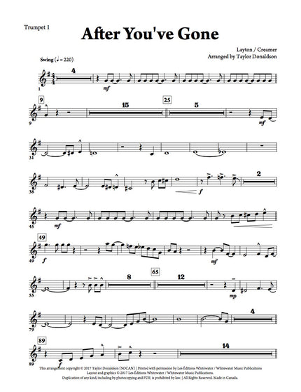 After You've Gone (Octet) - arr. Taylor Donaldson